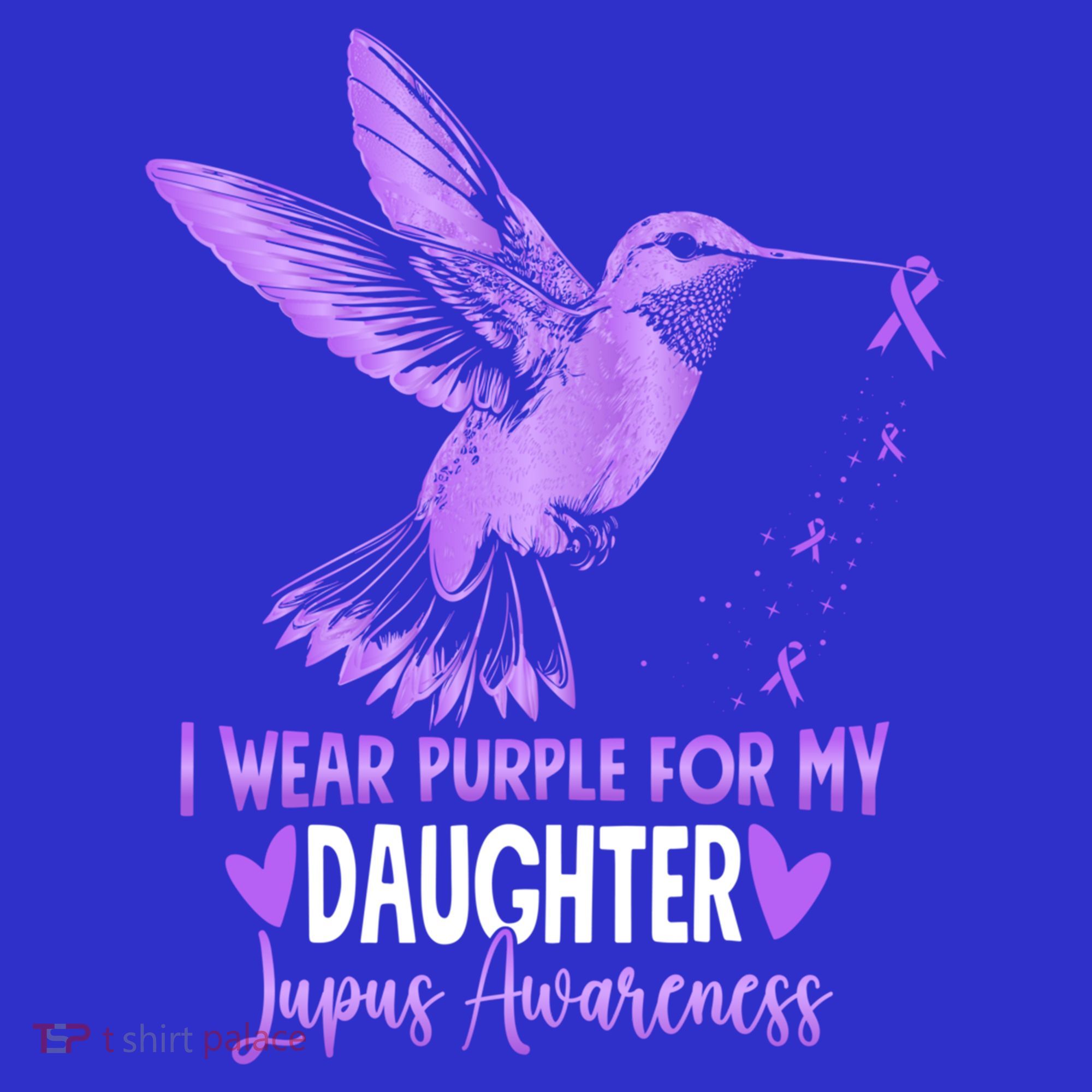 I Wear Purple For My Daughter Hummingbird Lupus Awareness Gift Women's Tank Top