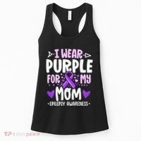 I Wear Purple For My Mom Mother Epilepsy Awareness Month Women's Tank Top thumb 0