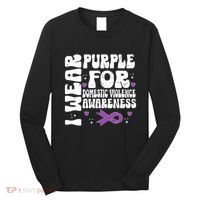 I Wear Purple Domestic Violence Awareness Long Sleeve Shirt thumb 0
