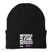 I Wear Purple Domestic Violence Awareness Beanie thumb 0