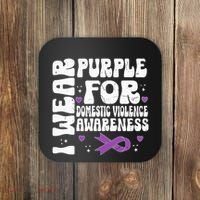 I Wear Purple Domestic Violence Awareness Coaster thumb 0