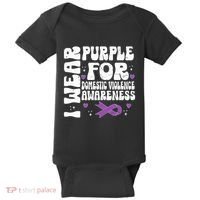 I Wear Purple Domestic Violence Awareness Baby Bodysuit thumb 0