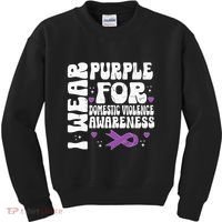 I Wear Purple Domestic Violence Awareness Kids Sweatshirt thumb 0