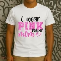 I Wear Pink For My Mom Breast Cancer Awareness T-Shirt thumb 3