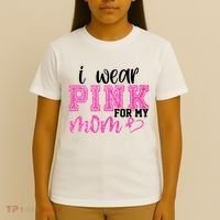 I Wear Pink For My Mom Breast Cancer Awareness T-Shirt thumb 4