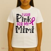 I Wear Pink For My Mimi Breast Cancer Awareness T-Shirt thumb 4