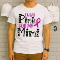 I Wear Pink For My Mimi Breast Cancer Awareness T-Shirt thumb 6