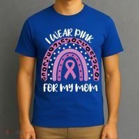 I Wear Pink For My Mom Breast Cancer Awareness Ribbon Funny Gift T-Shirt thumb 3