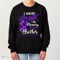 I Wear Purple In Memory For My Brother Overdose Awareness Women's Sweatshirt thumb 0