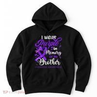 I Wear Purple In Memory For My Brother Overdose Awareness Hoodie thumb 0