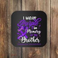 I Wear Purple In Memory For My Brother Overdose Awareness Coaster thumb 0