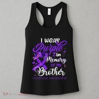 I Wear Purple In Memory For My Brother Overdose Awareness Women's Tank Top thumb 3