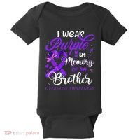 I Wear Purple In Memory For My Brother Overdose Awareness Baby Bodysuit thumb 0