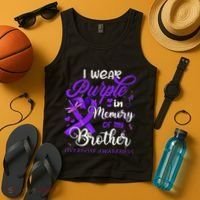 I Wear Purple In Memory For My Brother Overdose Awareness Tank Top thumb 4