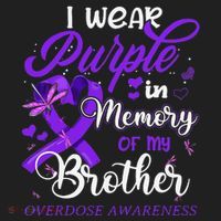 I Wear Purple In Memory For My Brother Overdose Awareness Golf Towel thumb 3