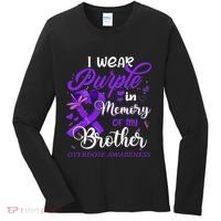 I Wear Purple In Memory For My Brother Overdose Awareness Women's Long Sleeve Shirt thumb 0