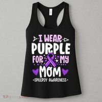 I Wear Purple For My Mom Mother Epilepsy Awareness Month Women's Tank Top thumb 3