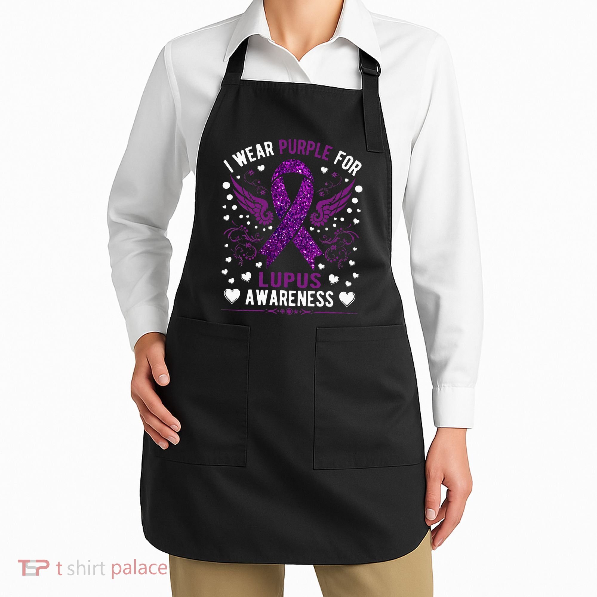 I Wear Purple For Lupus Awareness Apron