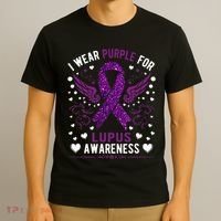I Wear Purple For Lupus Awareness T-Shirt thumb 3