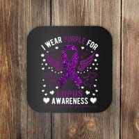 I Wear Purple For Lupus Awareness Coaster thumb 0