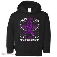 I Wear Purple For Lupus Awareness Toddler Hoodie thumb 0
