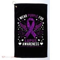 I Wear Purple For Lupus Awareness Golf Towel thumb 0