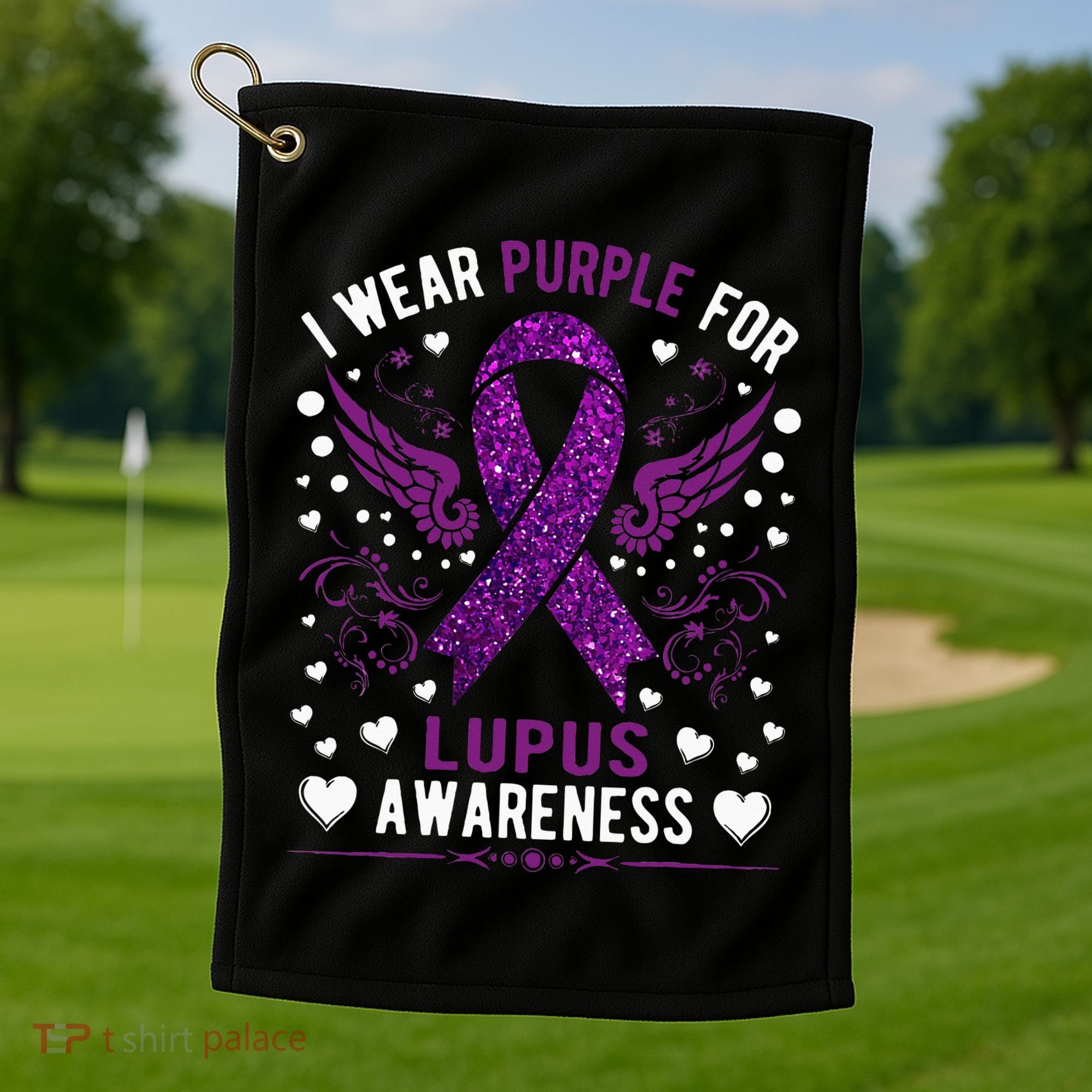 I Wear Purple For Lupus Awareness Golf Towel