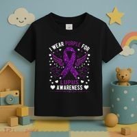 I Wear Purple For Lupus Awareness Toddler T-Shirt thumb 3