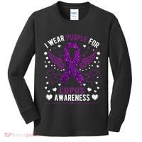 I Wear Purple For Lupus Awareness Kids Long Sleeve Shirt thumb 0