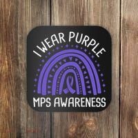 I Wear Purple MPS Awareness Coaster thumb 0