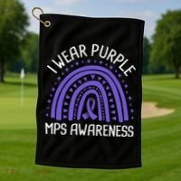 I Wear Purple MPS Awareness Golf Towel thumb 1
