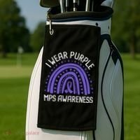 I Wear Purple MPS Awareness Golf Towel thumb 2