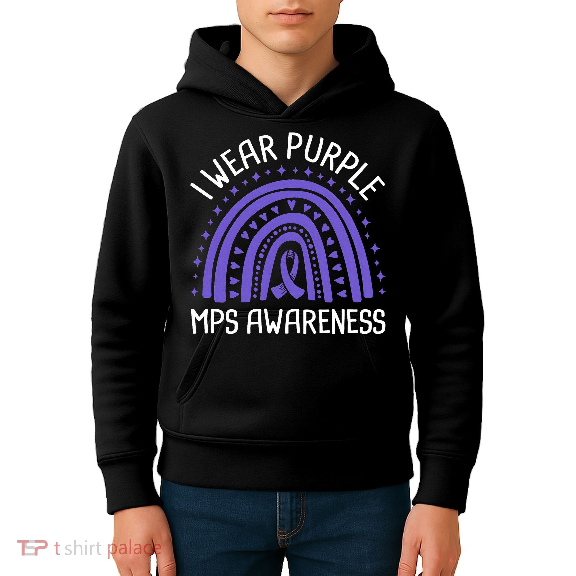 I Wear Purple MPS Awareness Kids Hoodie