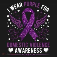 I Wear Purple For Domestic Violence Sweatshirt thumb 3