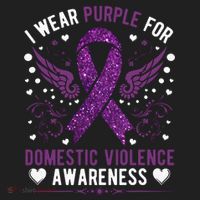 I Wear Purple For Domestic Violence Beanie thumb 2