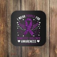 I Wear Purple For Domestic Violence Coaster thumb 0