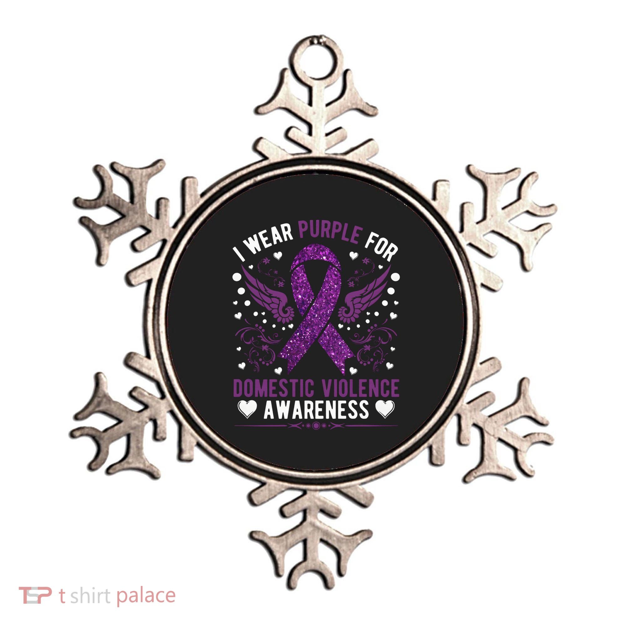 I Wear Purple For Domestic Violence Ornament