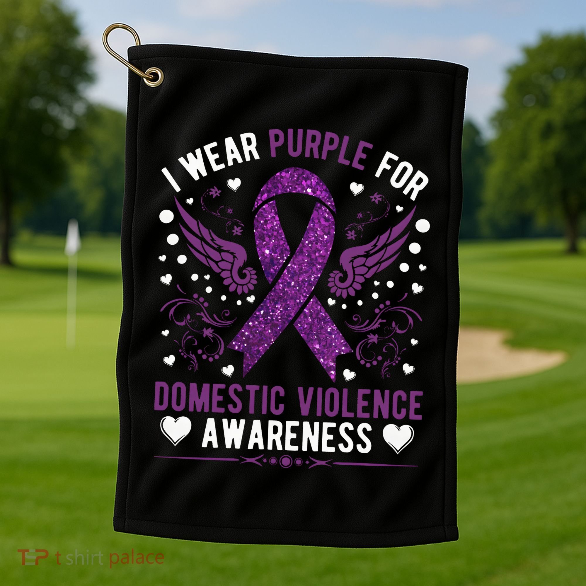 I Wear Purple For Domestic Violence Golf Towel
