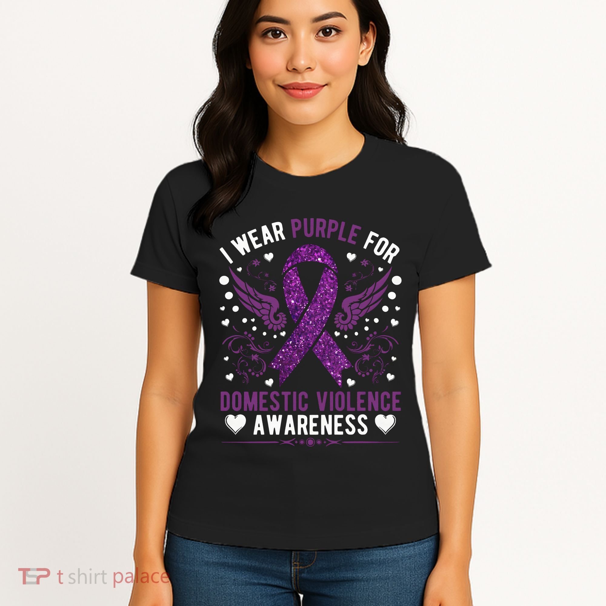 I Wear Purple For Domestic Violence Women's T-Shirt
