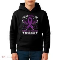 I Wear Purple For Domestic Violence Kids Hoodie thumb 4