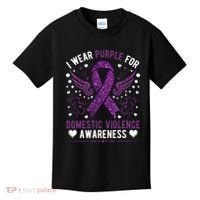I Wear Purple For Domestic Violence Kids T-Shirt thumb 0