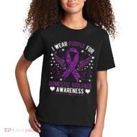 I Wear Purple For Domestic Violence Kids T-Shirt thumb 2