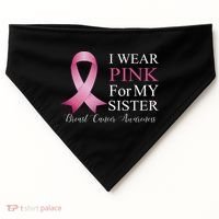 I Wear Pink For My Sister USA-Made Doggie Bandana thumb 0
