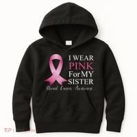I Wear Pink For My Sister Kids Hoodie thumb 0