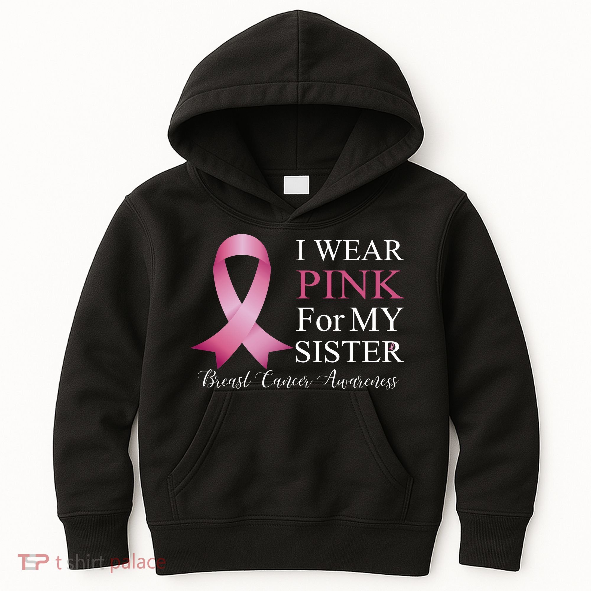 I Wear Pink For My Sister Kids Hoodie