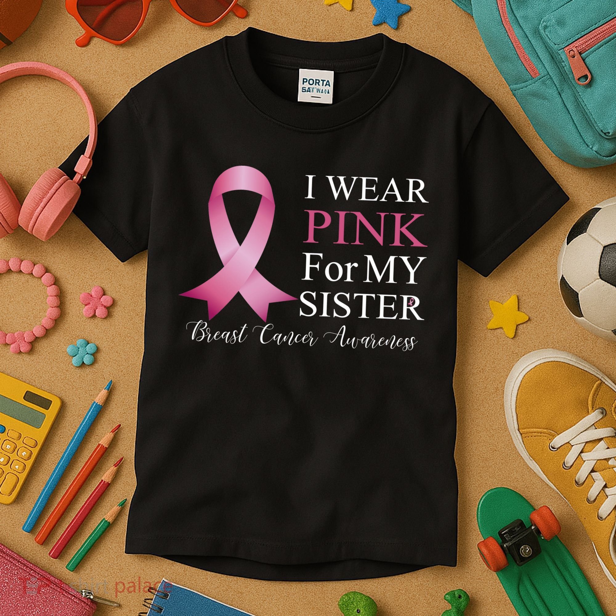 I Wear Pink For My Sister Kids T-Shirt