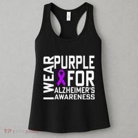 I Wear Purple For Alzheimers Awareness Month Women's Tank Top thumb 3