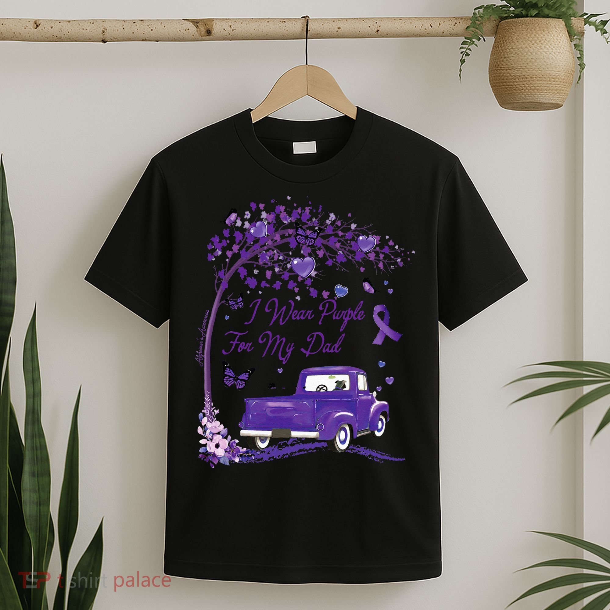 I Wear Purple For My Dad Alzheimers Awareness Truck T-Shirt