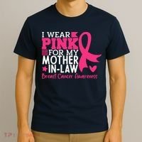 I Wear Pink For My Mother In Law Breast Cancer Awareness T-Shirt thumb 3