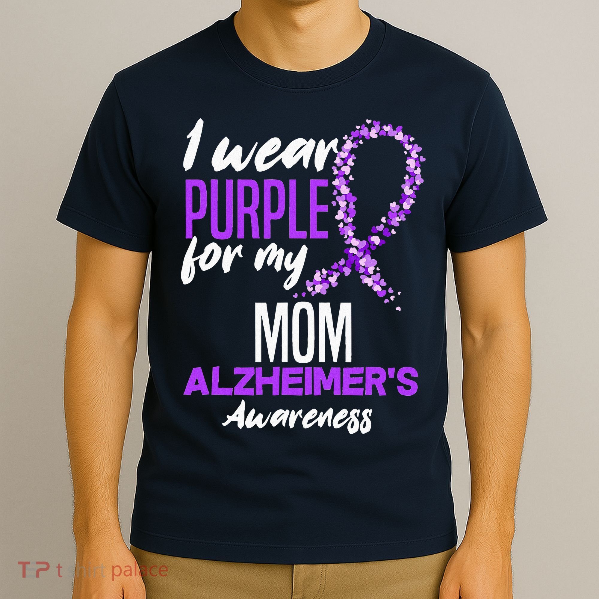 I Wear Purple For My Mom Dementia Alzheimers Awareness T-Shirt